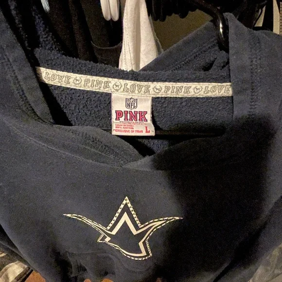 PINK Victoria's Secret women’s Dallas Cowboys Navy Blue hoodie size large - Picture 2 of 3